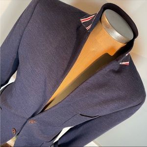 h&m navy wool knit blazer 40R slim